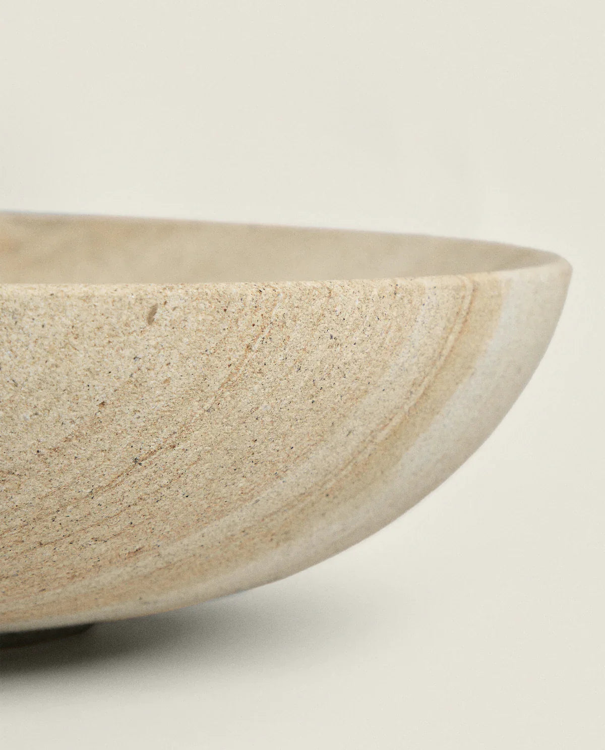 Closeup of a beige bowl