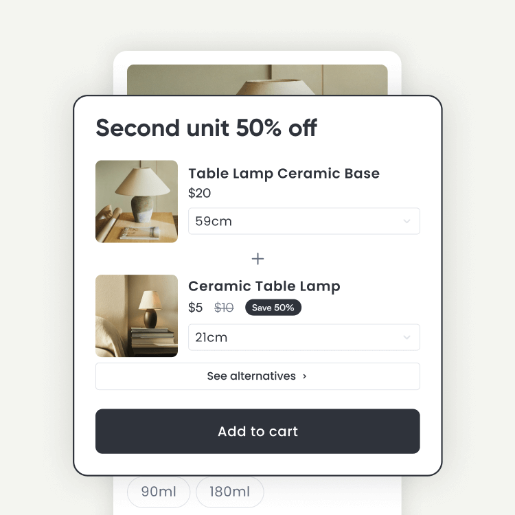 BOGO second unit 50% off demo